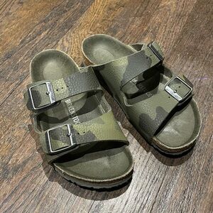 Birkenstock Kids Green Camouflage Sandals